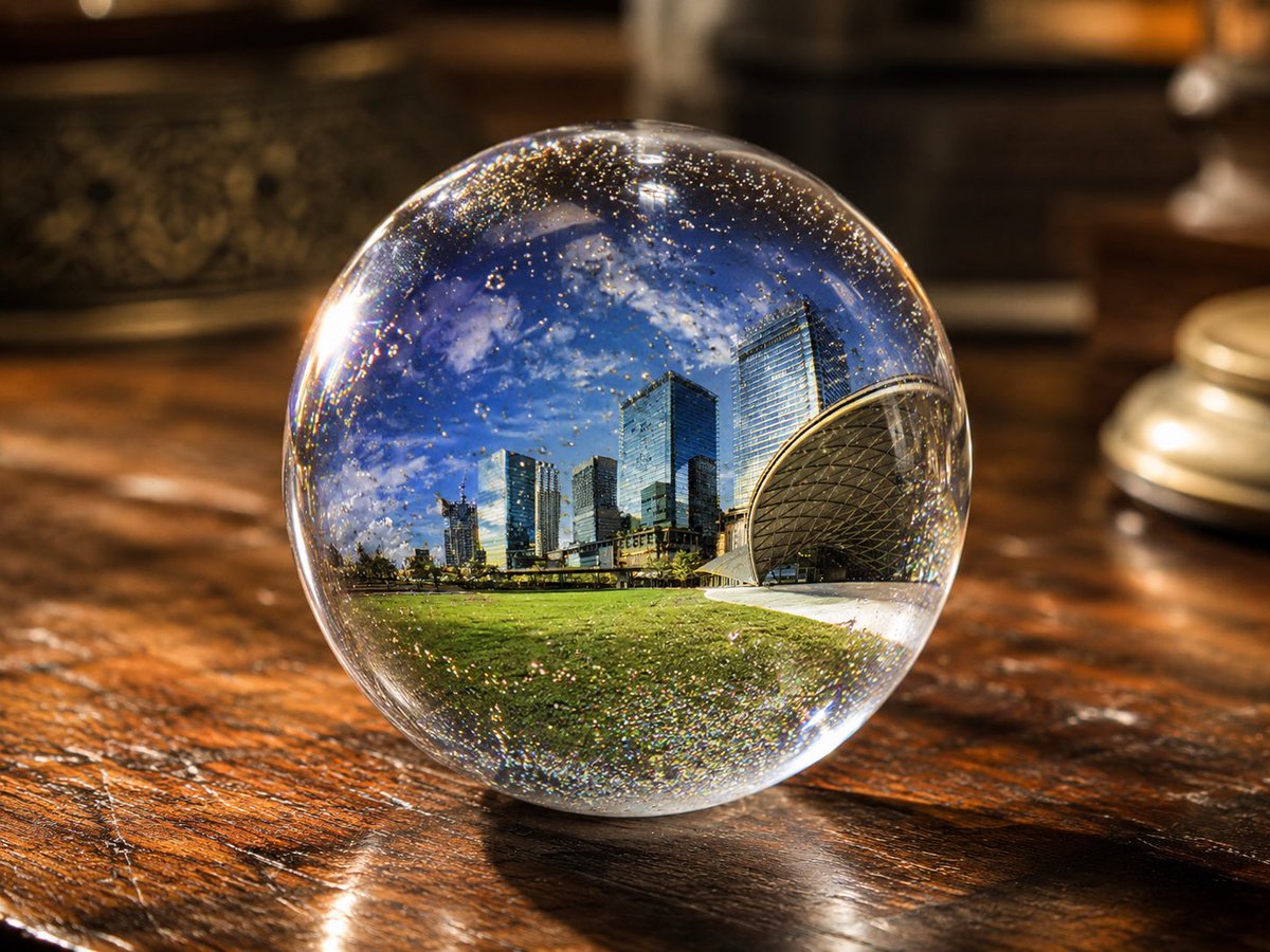 Miniature City Inside Resin Orb