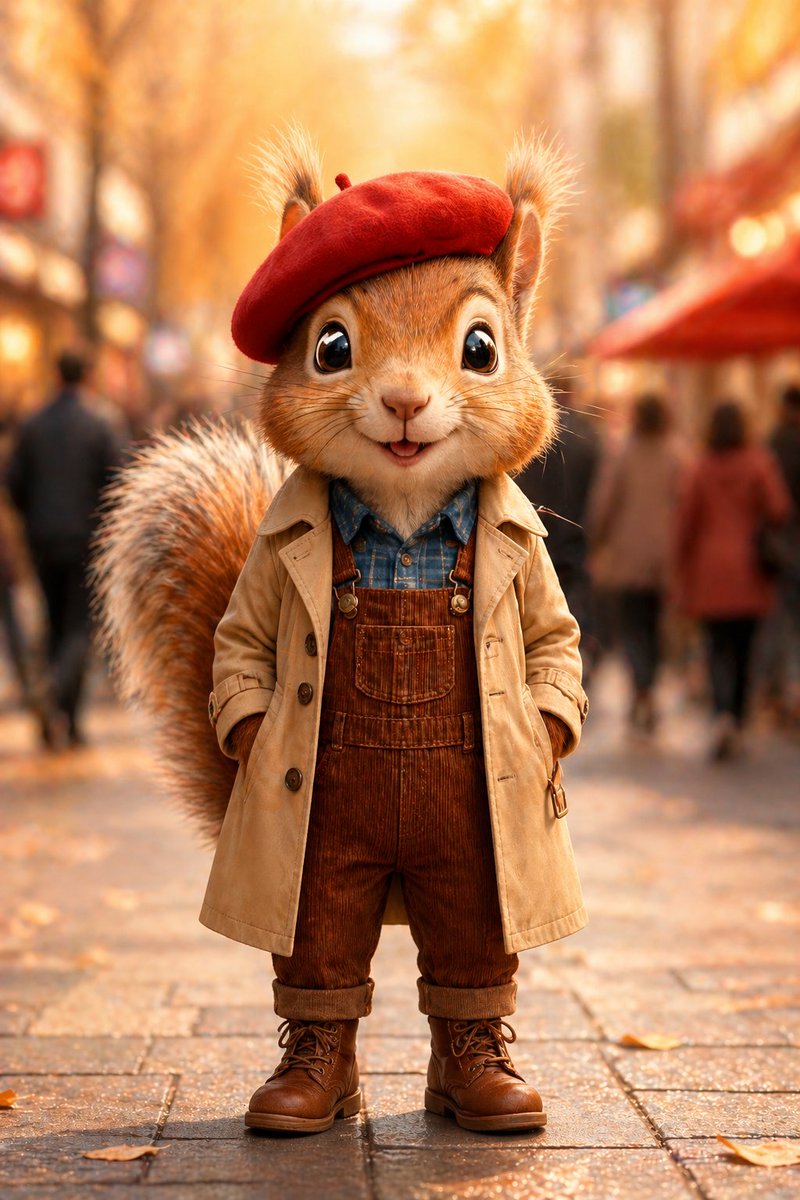 Autumn Squirrel Boy Urban Fairytale
