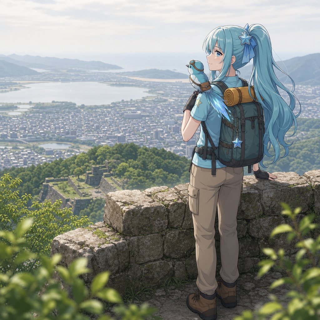 Anime Hiker Mountain Vista