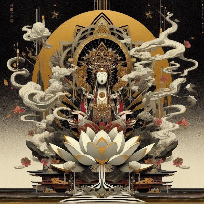 Kaia Album Art With Lotus Smoke and Yokai Illustrations