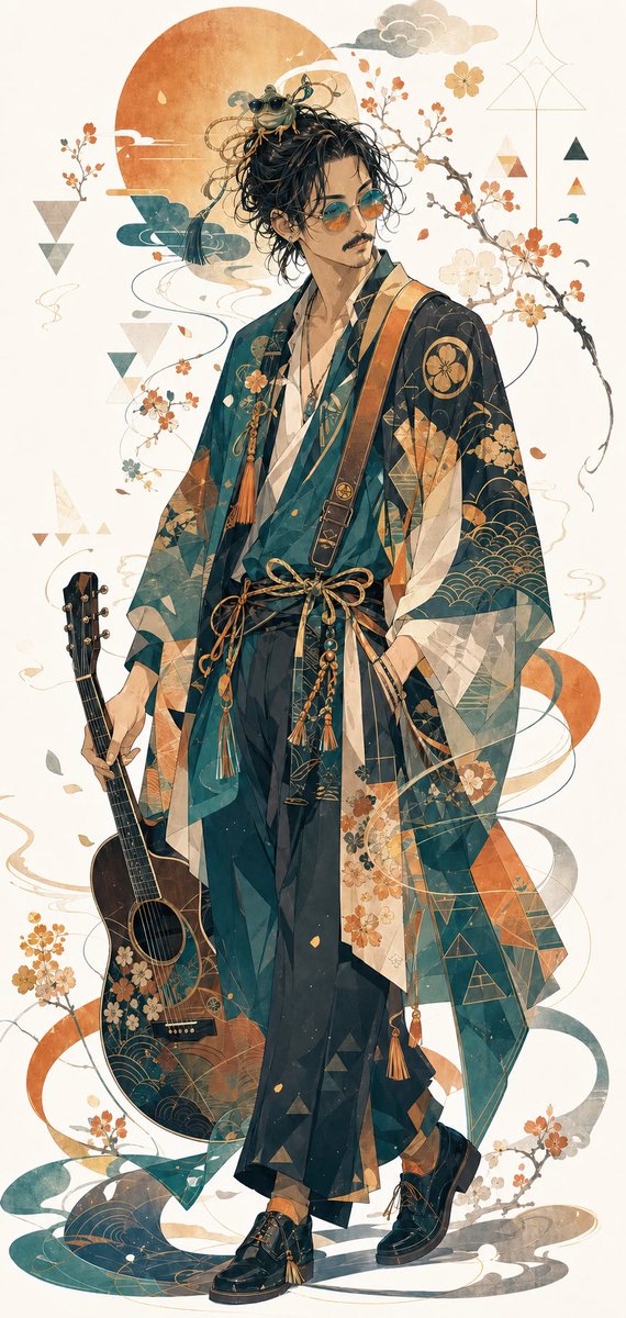 Anime Kimono Streetwear Guitar Fashion
