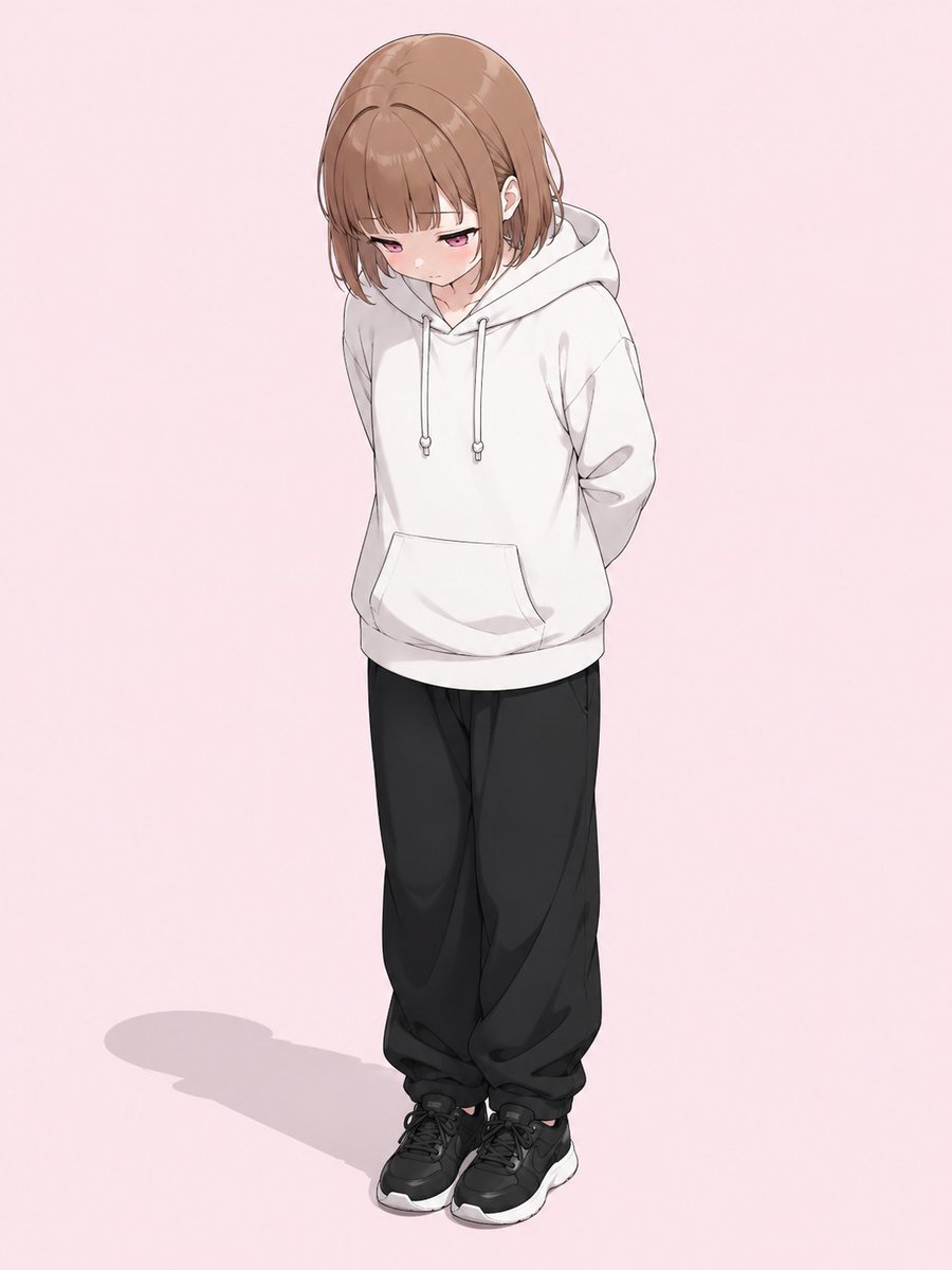 Shy Anime Girl Full Body