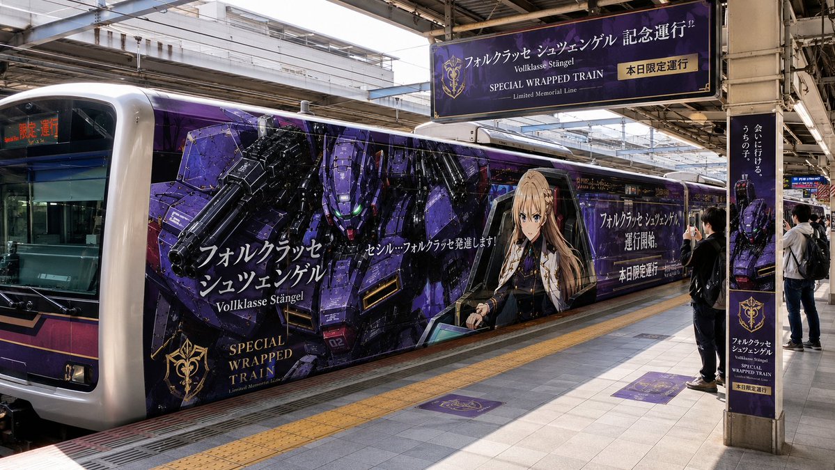 Purple Mecha Special Train Wrap