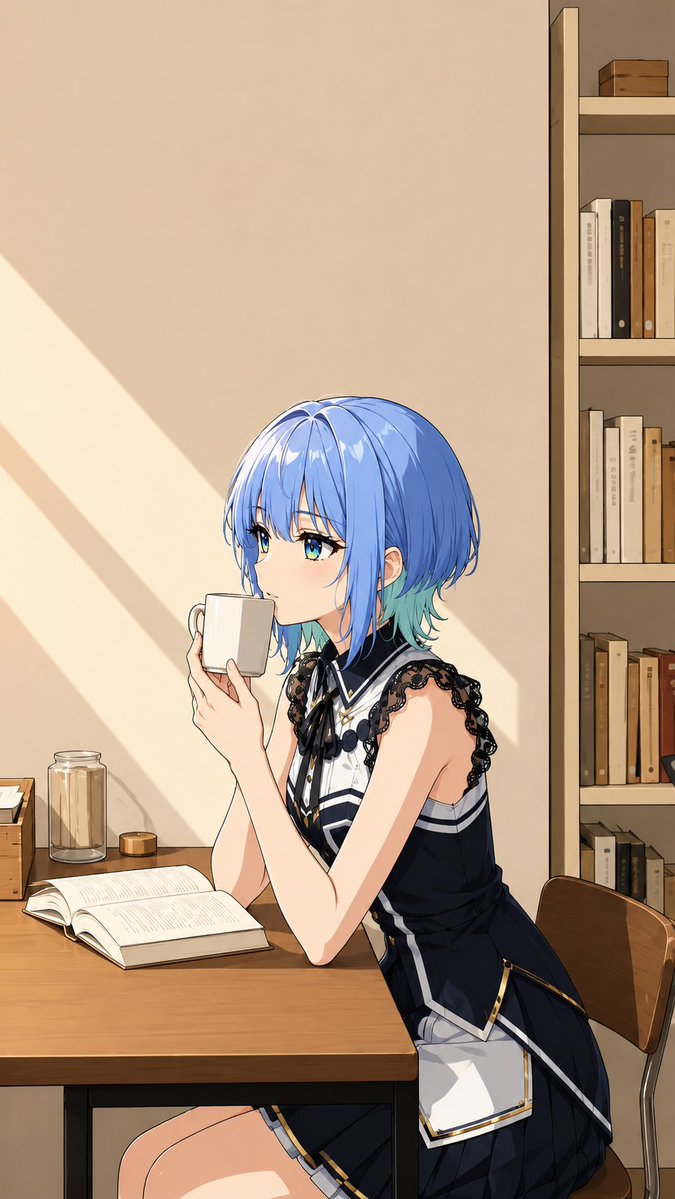 Anime Girl Cozy Reading Scene