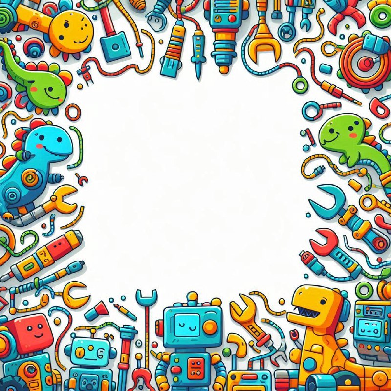Colorful Robot and Dinosaur Frame for Kids Celebration