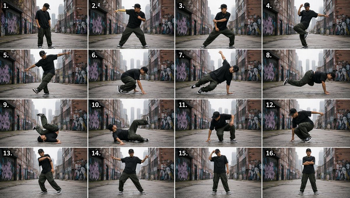 Urban Street Dance Moves Grid