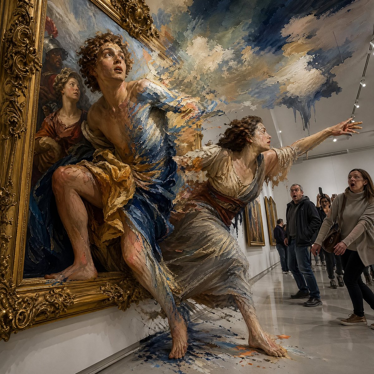 Painting Comes Alive Breaks Frame