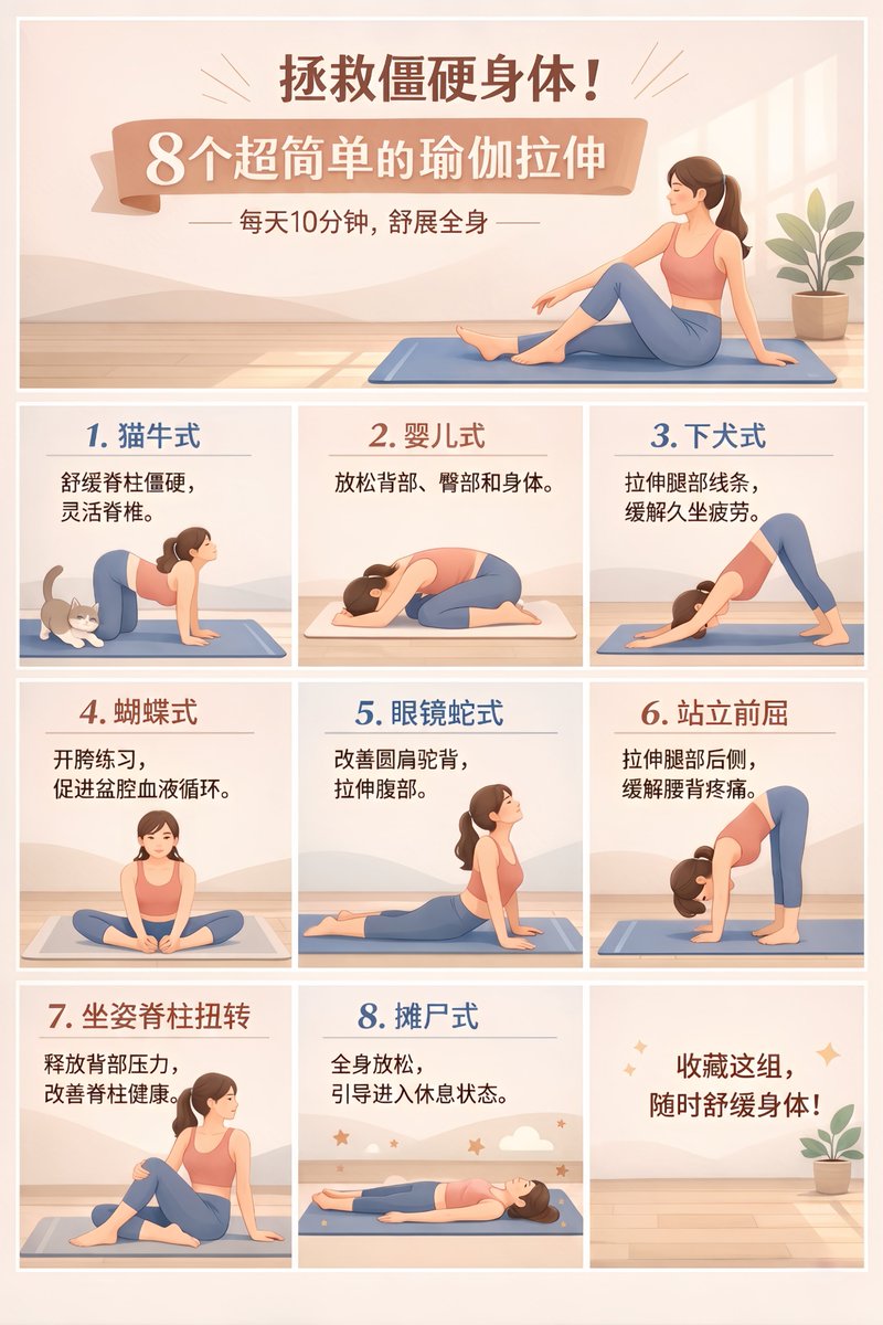 Eight Easy Yoga Stretches Guide