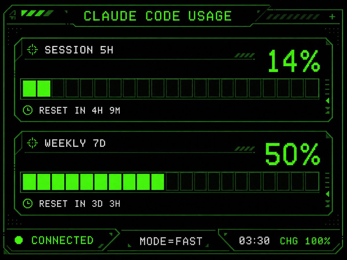 Retro Green Terminal HUD Design