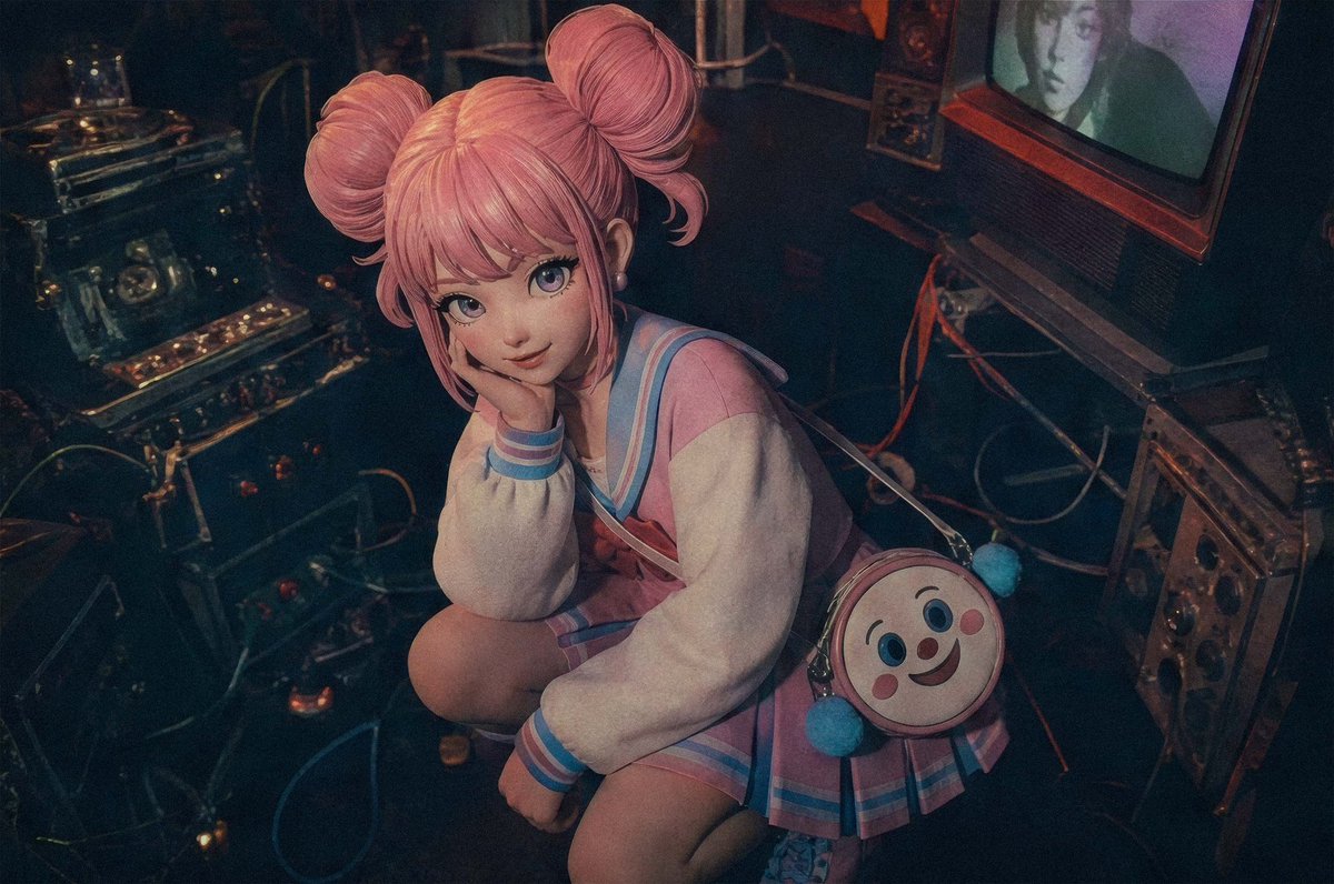 Retro Electronics Room Girl