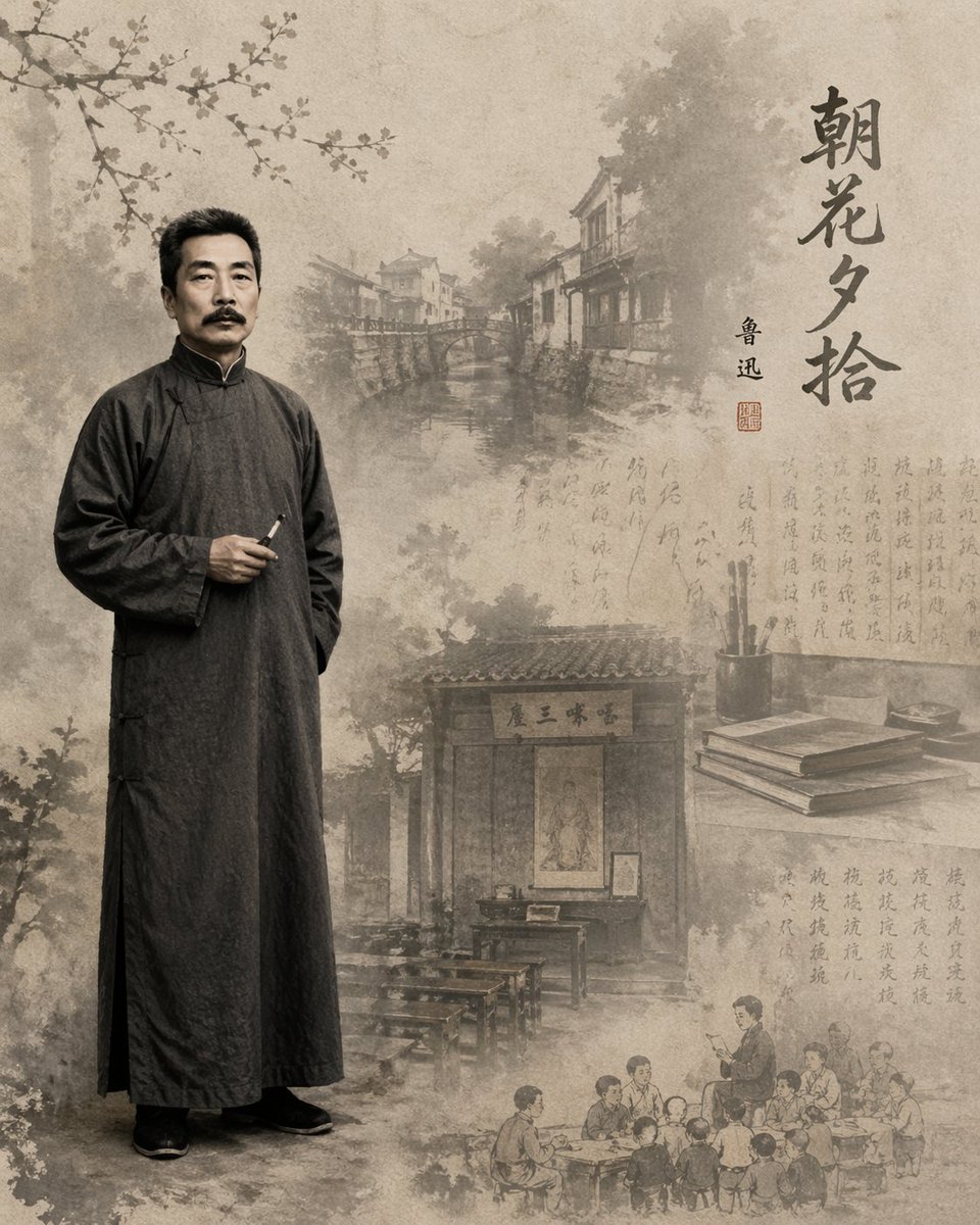 Lu Xun Dawn Blossoms Portrait