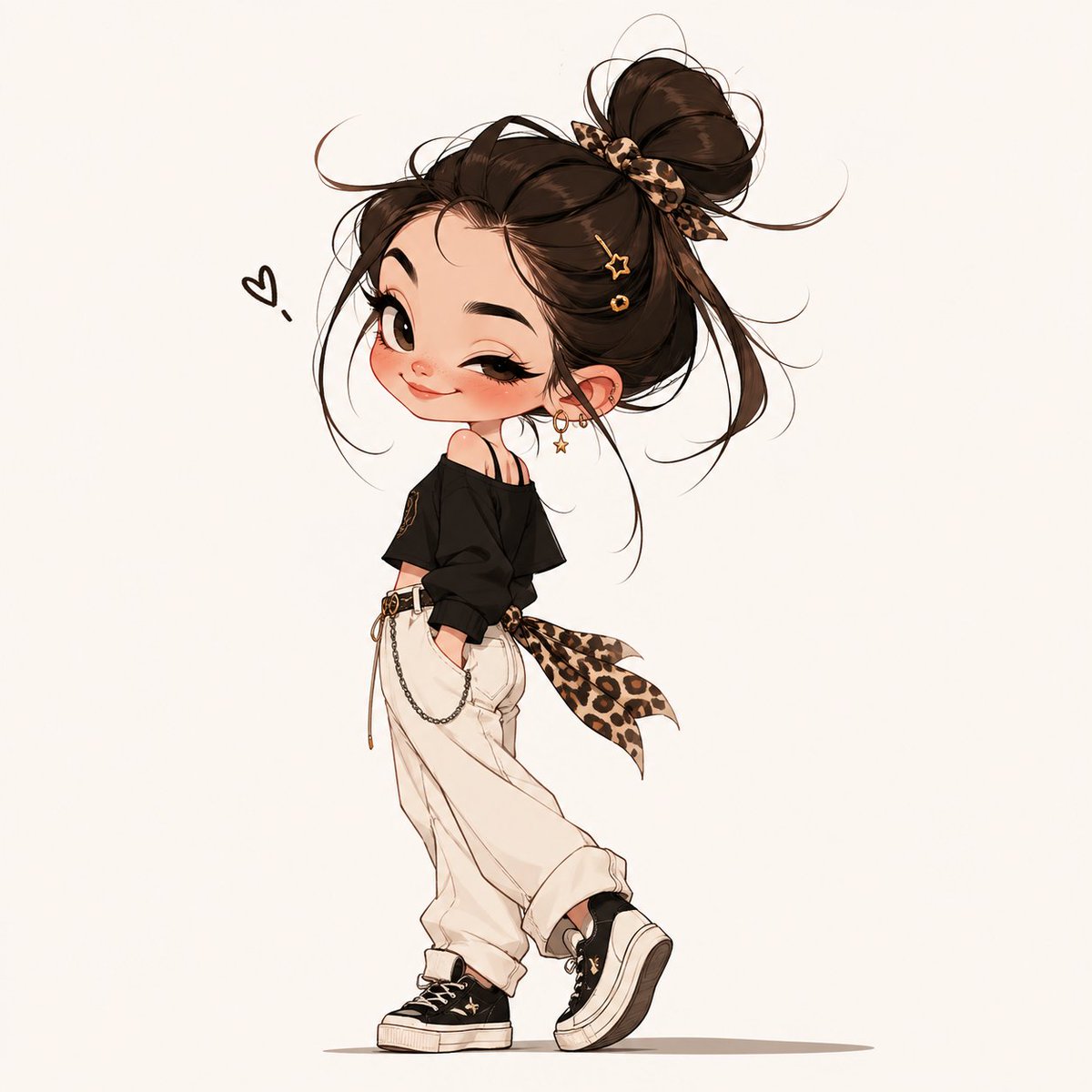 Cute Chibi Fashion Girl Illustration