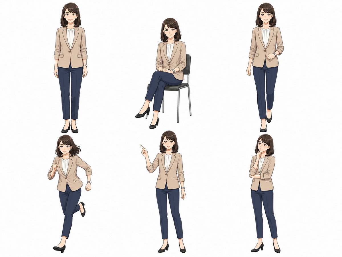 Office Woman Pose Sheet