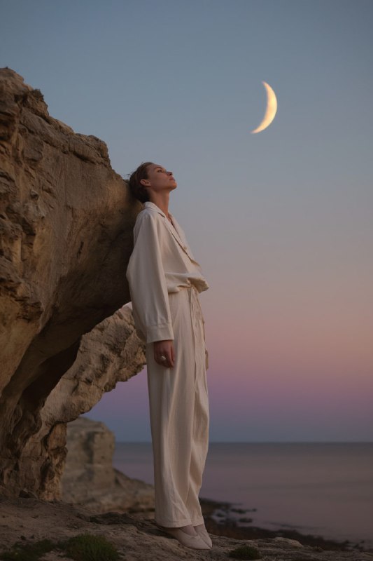 Androgynous Male at Sunrise Island in Pastel Editorial