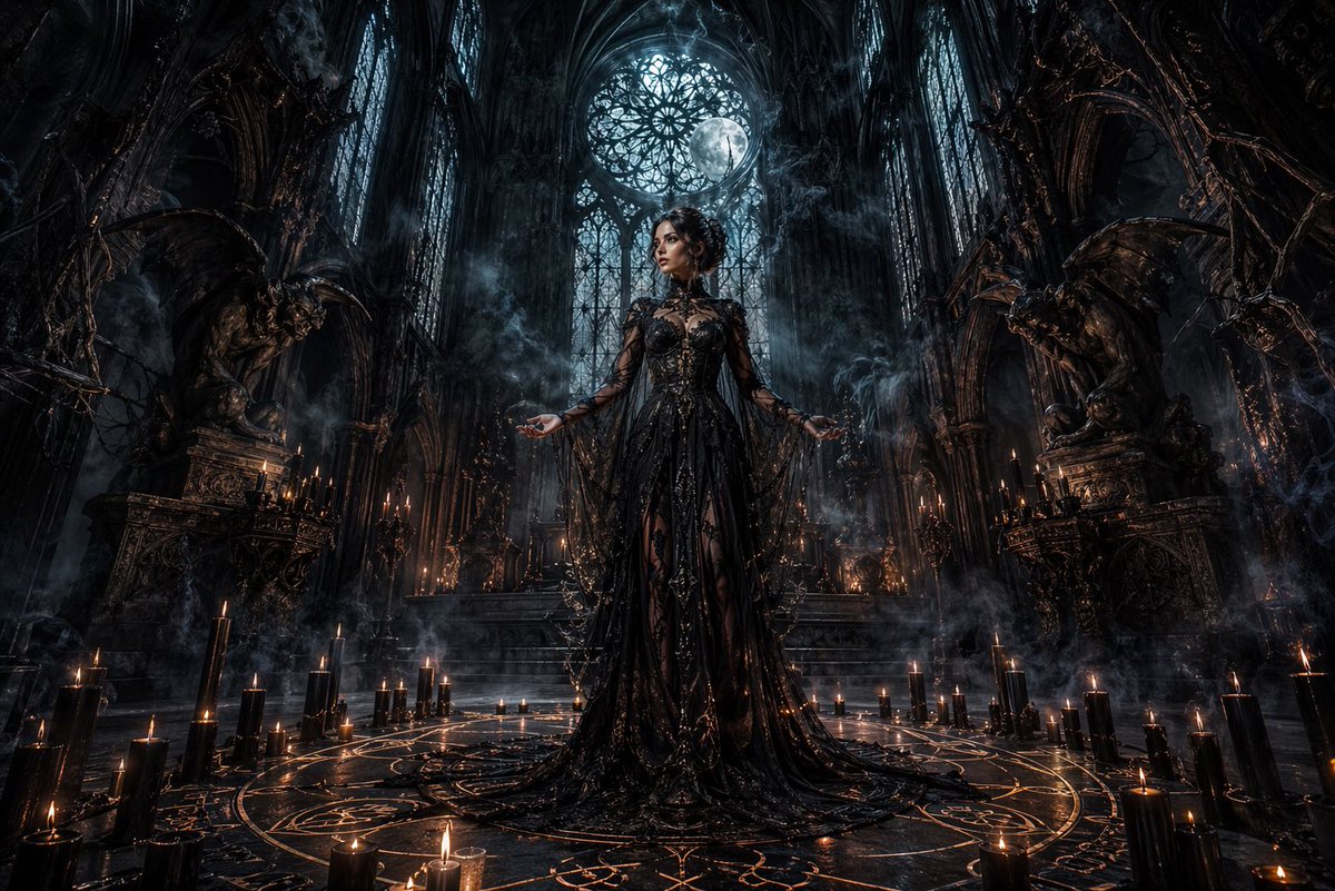 Gothic Cathedral Dark Magic Ritual
