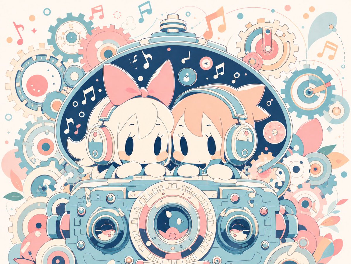 Chibi Twins Retro Camera Dream