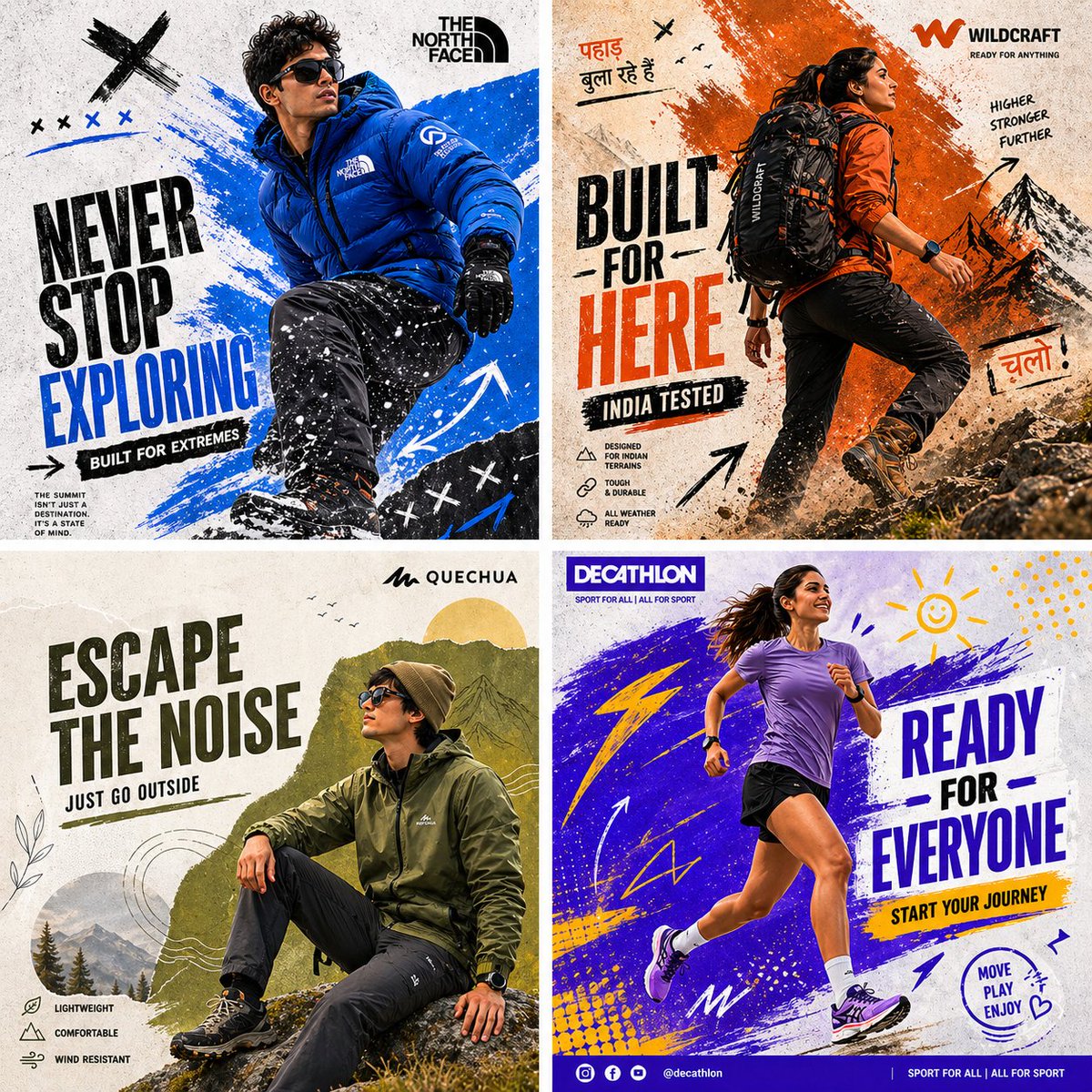 Outdoor Sportswear Ad Collage