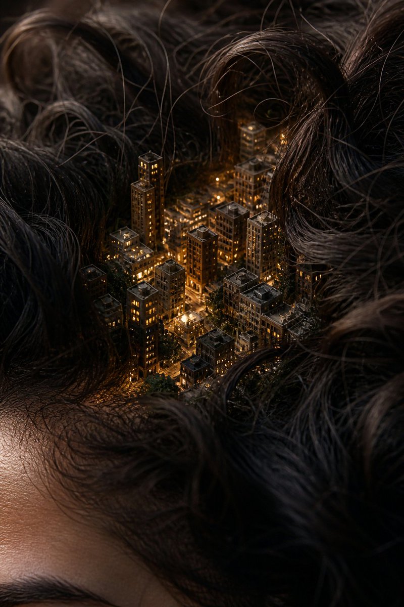 Tiny City Hidden in Human Hair