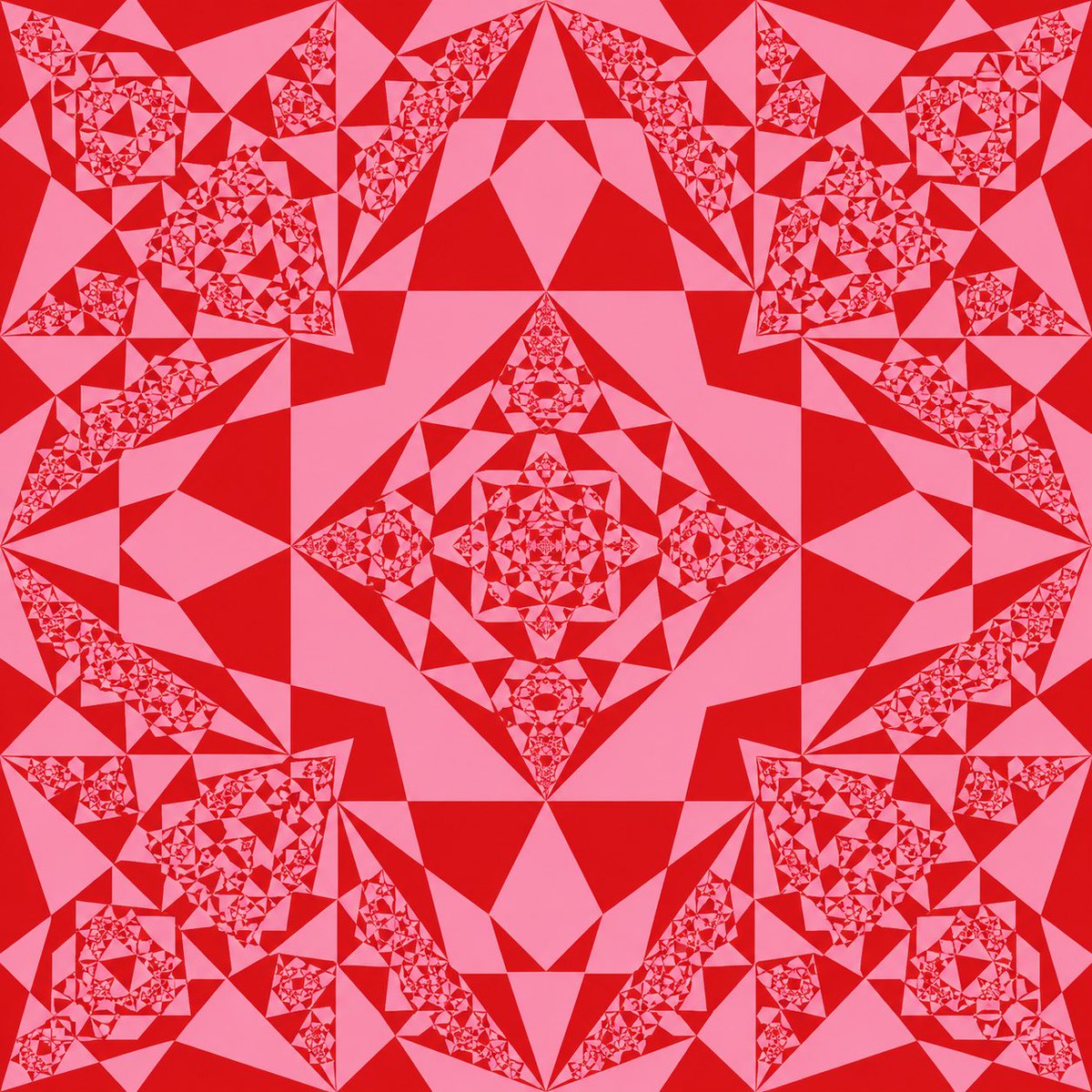Red Pink Kaleidoscope Art