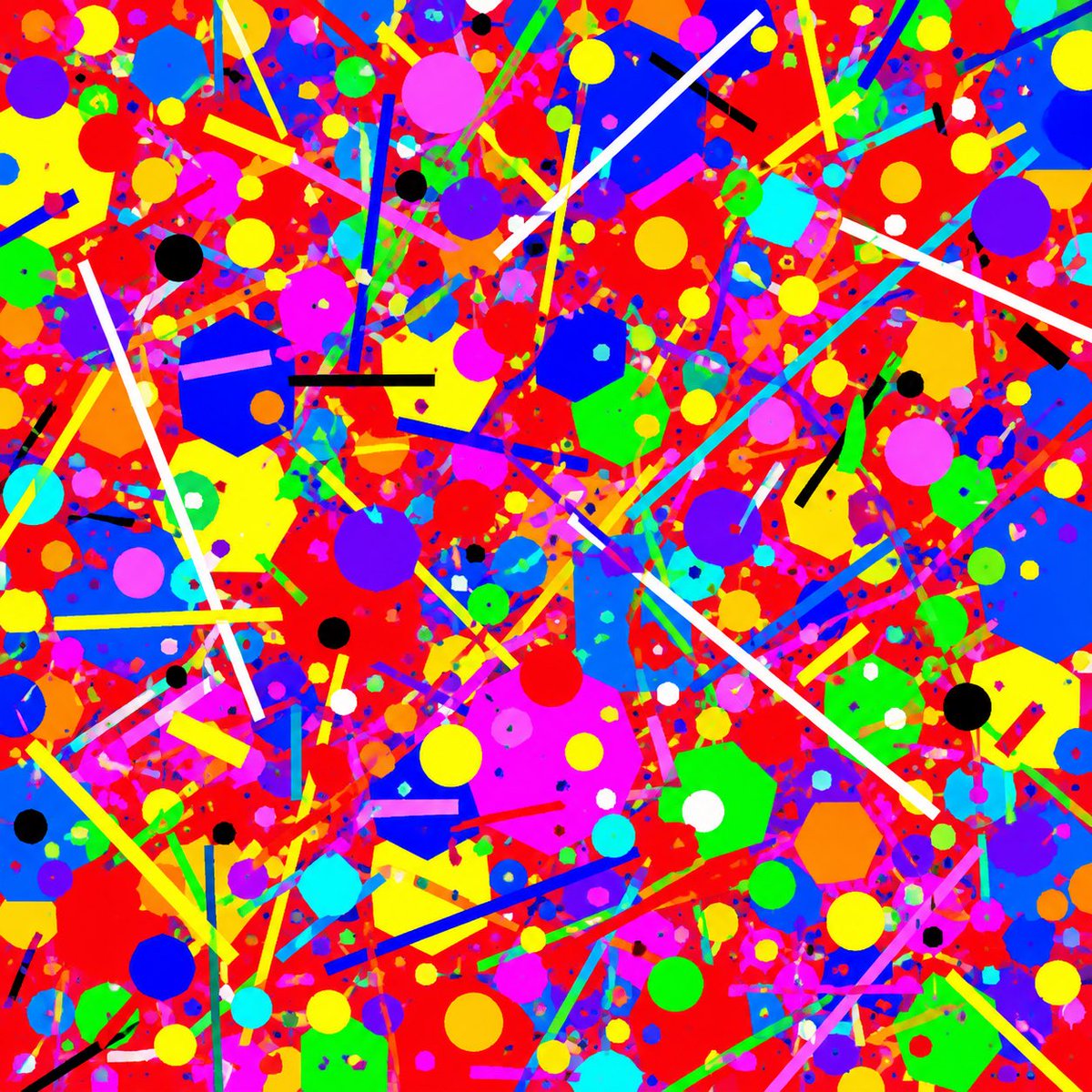 Neon Geometric Confetti Chaos
