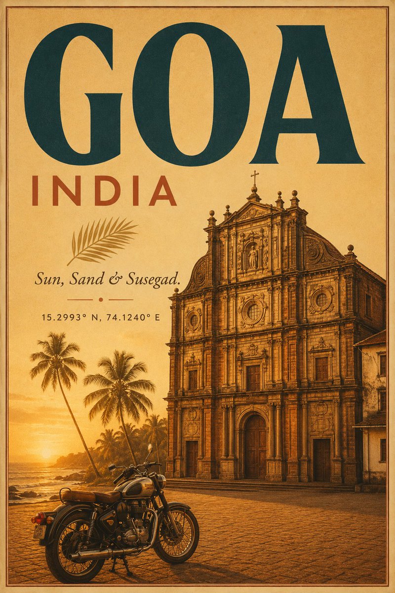 Vintage Goa Travel Poster Art