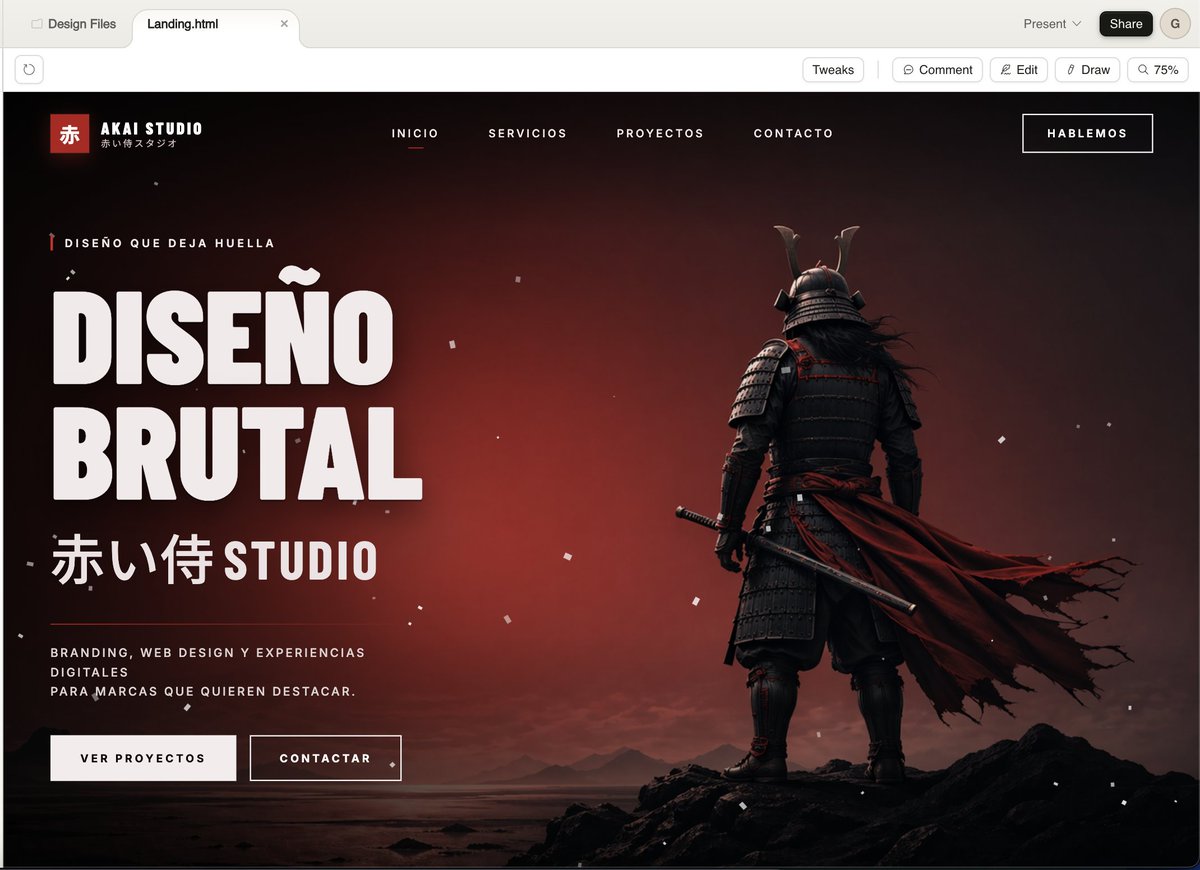 Cinematic Dark Samurai Landing Page