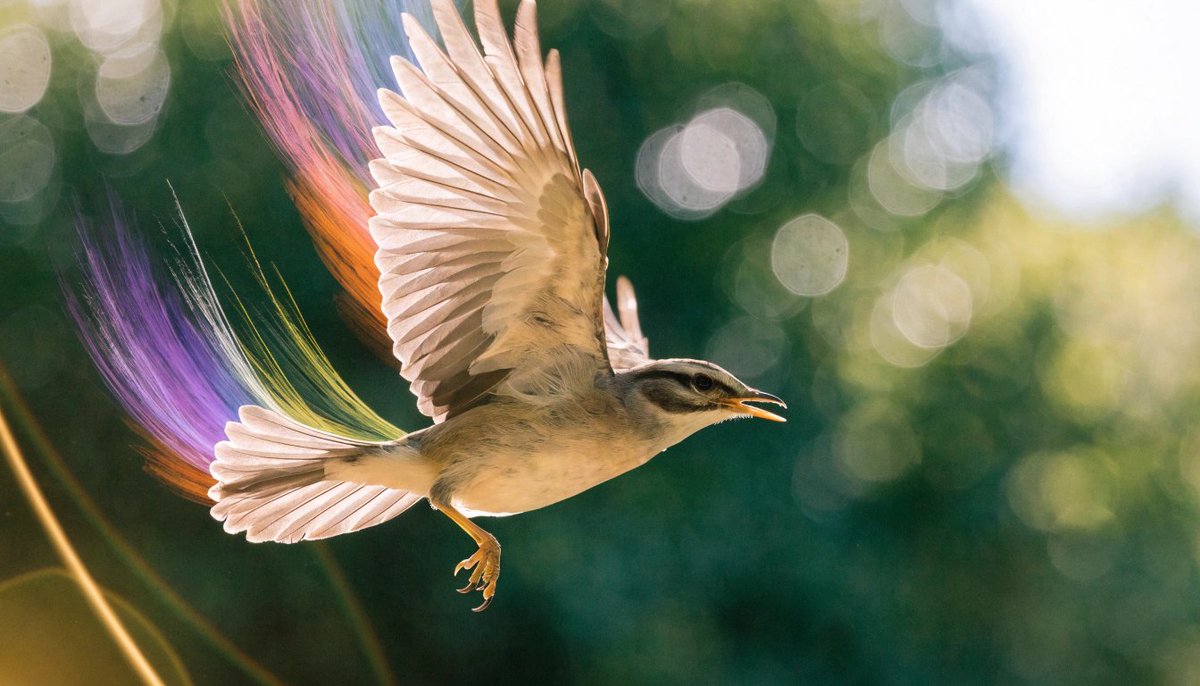 Bird Flight Color Trails
