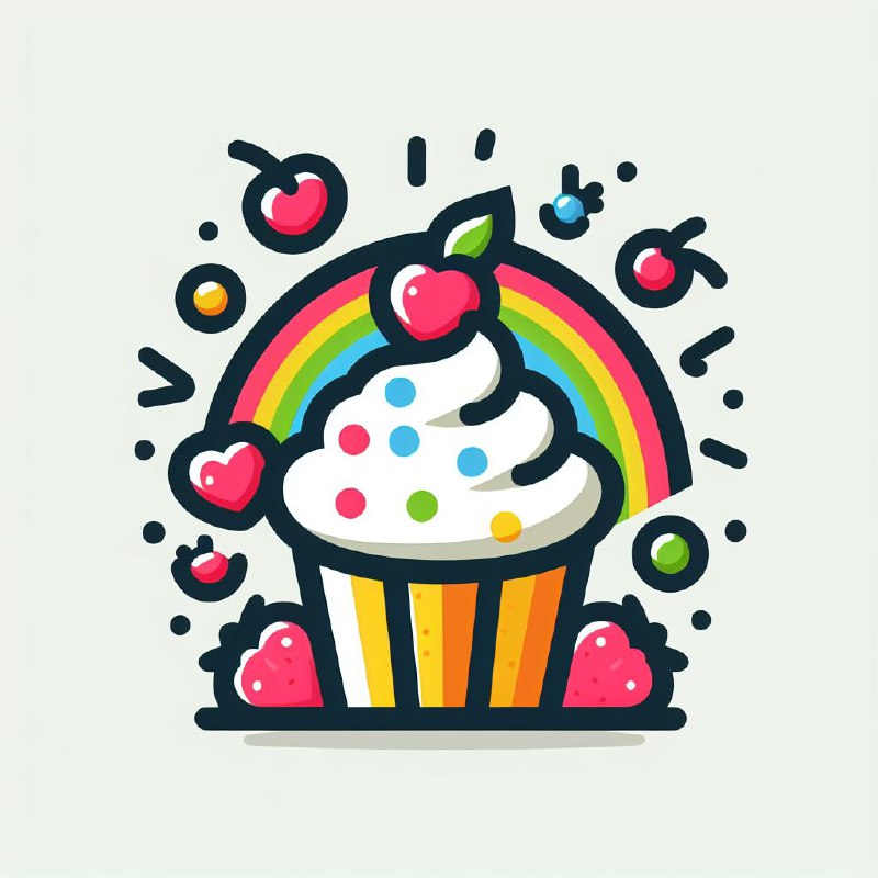 Fun Colorful Round Cupcake Business Logo