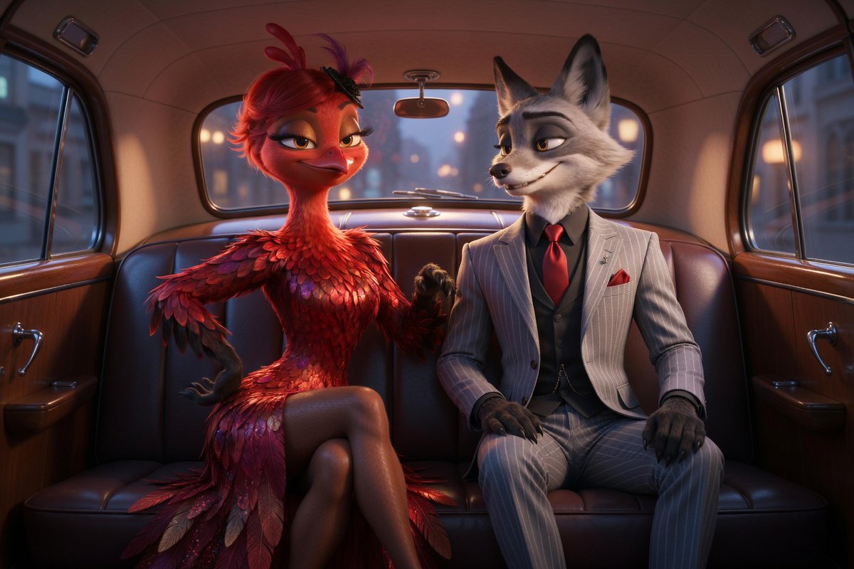 Vintage Taxi Anthropomorphic Romance