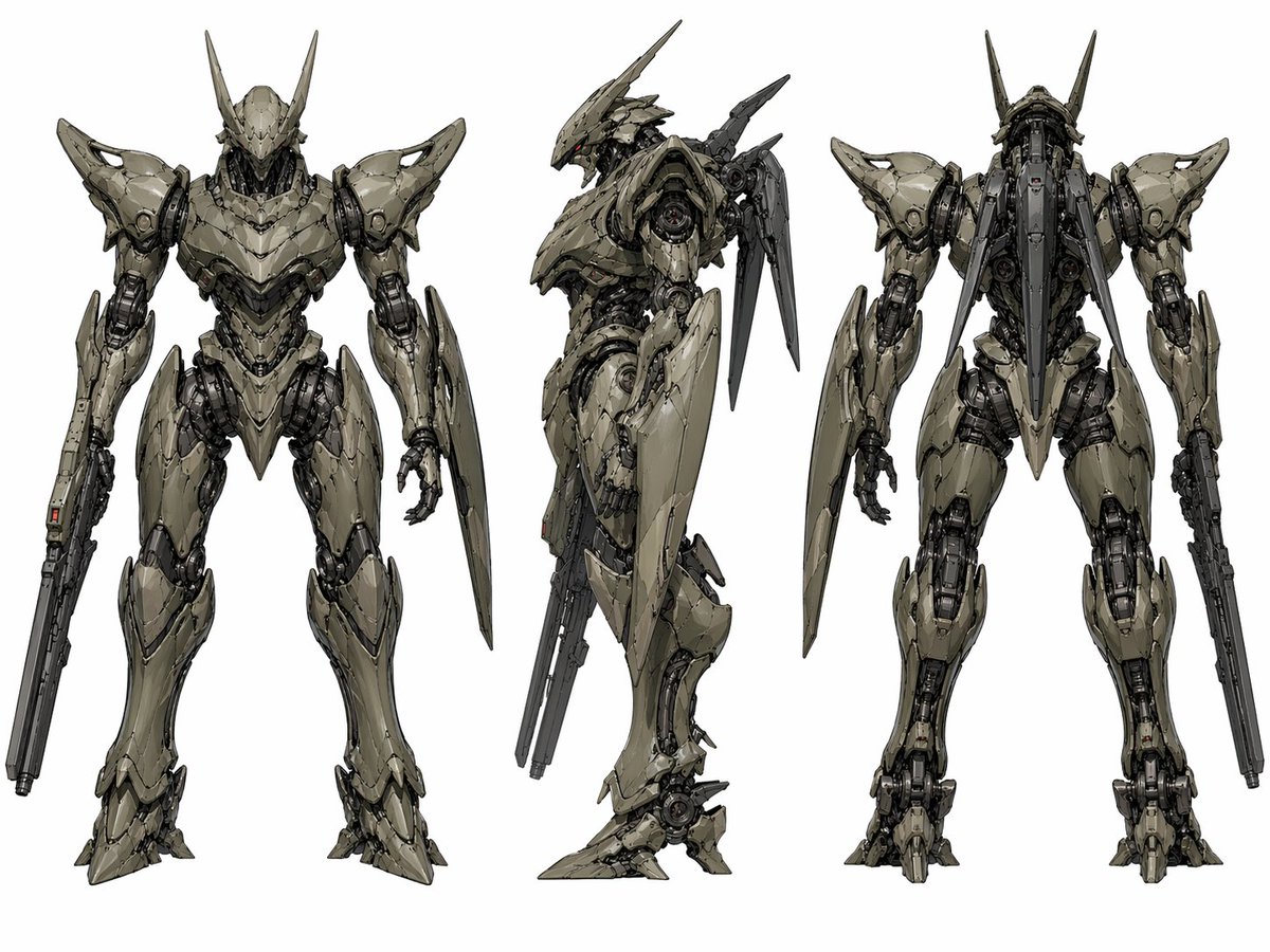 Mecha Character Turnaround Concept Art