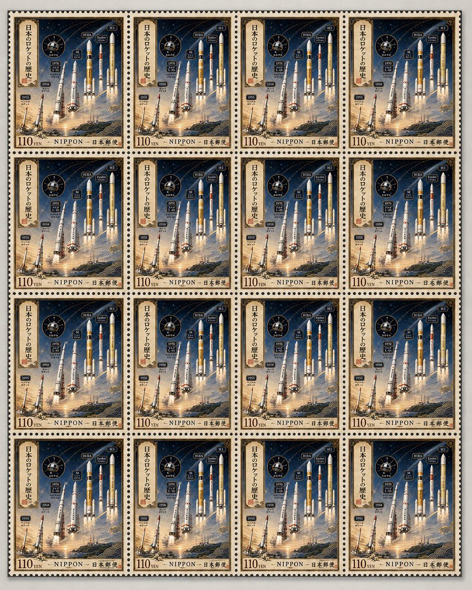 Japanese Rocket History Stamps