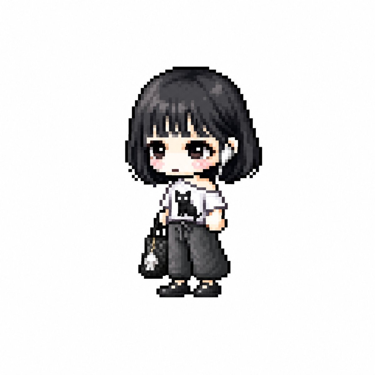 Pixel Chibi Girl Censored Face