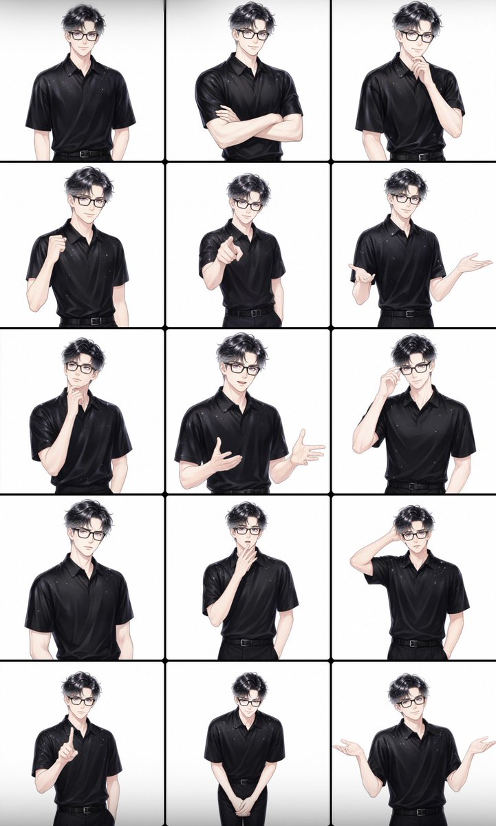 Male Presenter Pose Reference Sheet