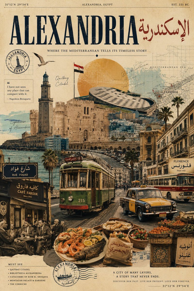 Alexandria Vintage Travel Poster
