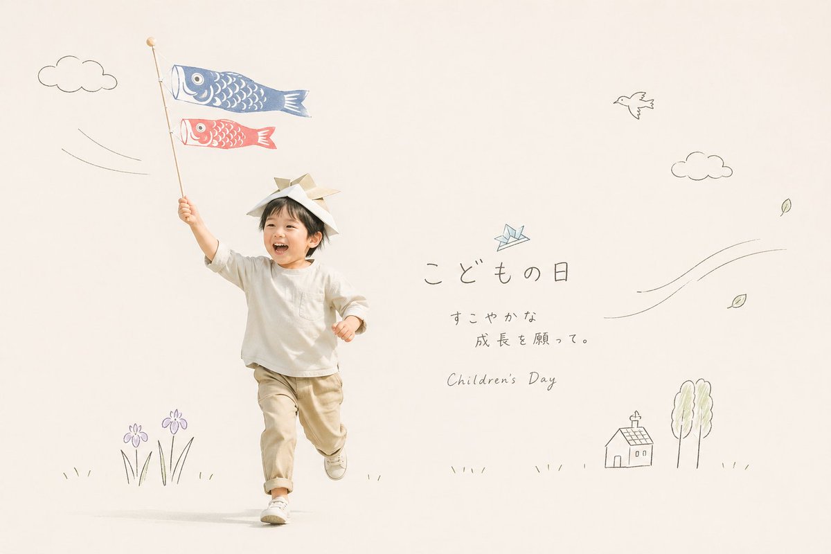 Minimalist Japanese Childrens Day Card