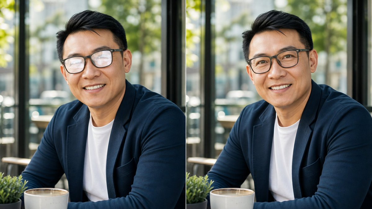 Glasses Glare Removal Comparison