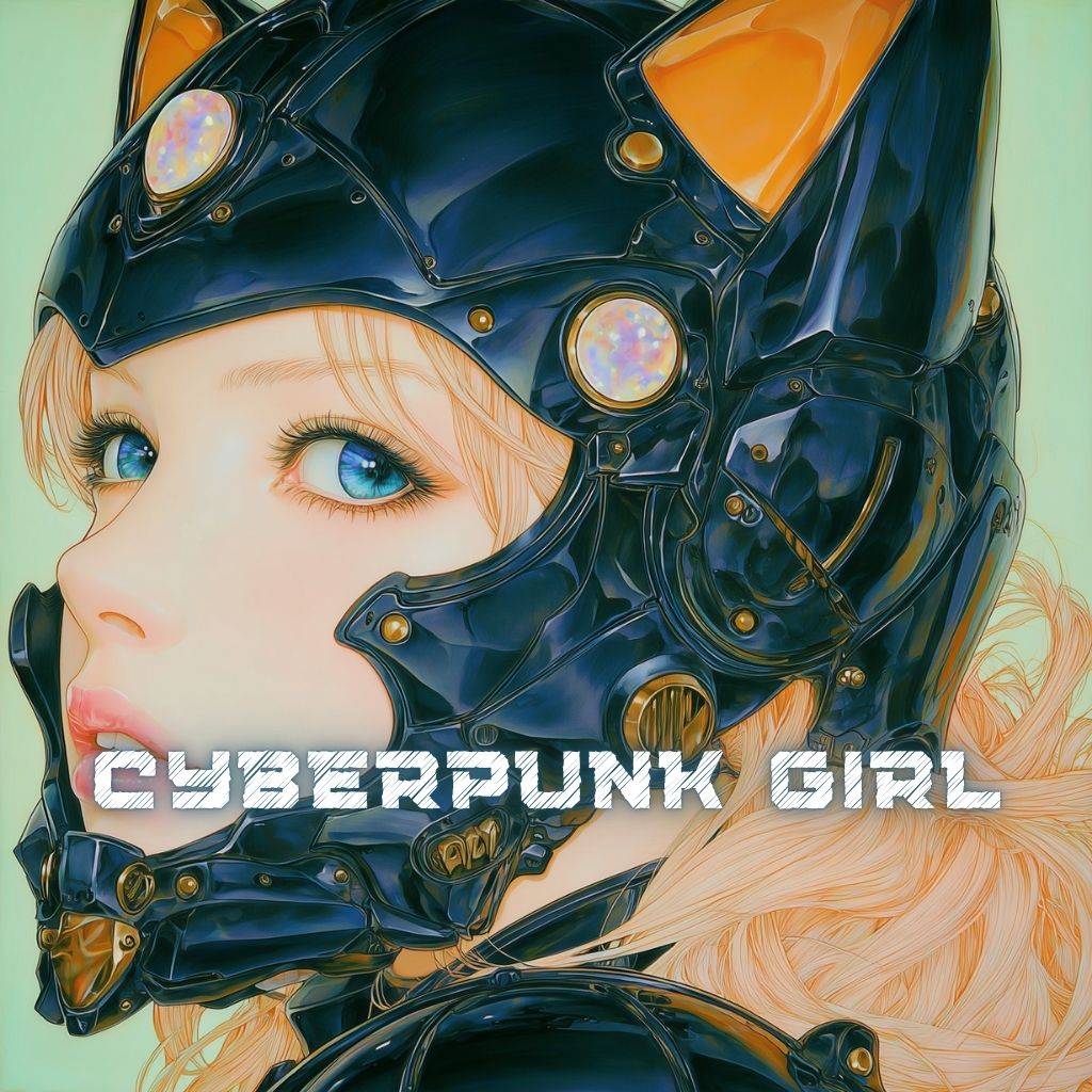Cyber Cat-Ear Girl Poster