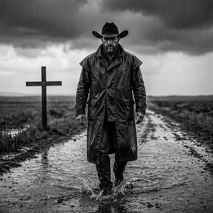 Anonymous Cowboy in Storm