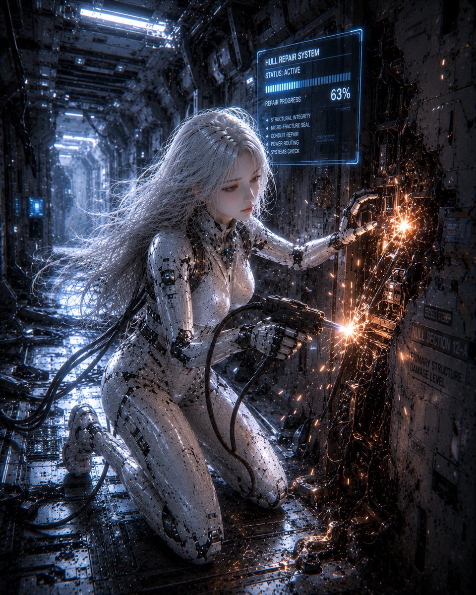 Android Repairing Spaceship Hull
