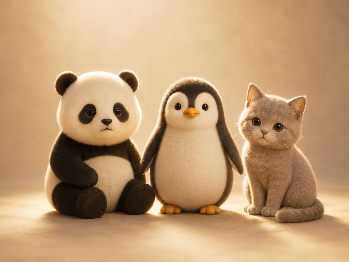 Cozy Baby Animals Studio Portrait