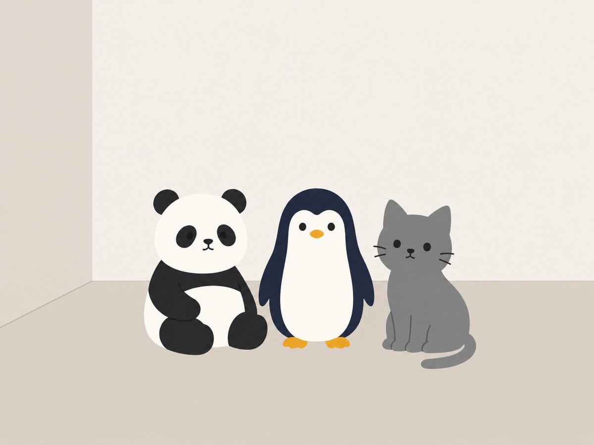 Clay Trio: Panda, Penguin, Cat