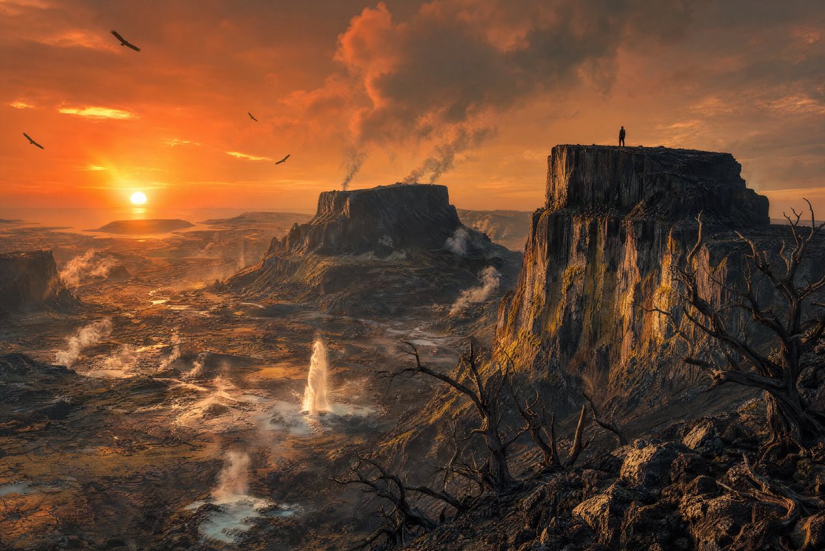 Epic Volcanic Canyon at Sunset