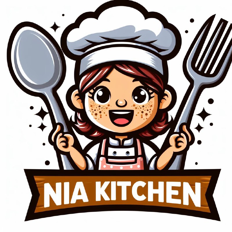 Cheerful Female Chef Cartoon Logo With Polka Dot Apron