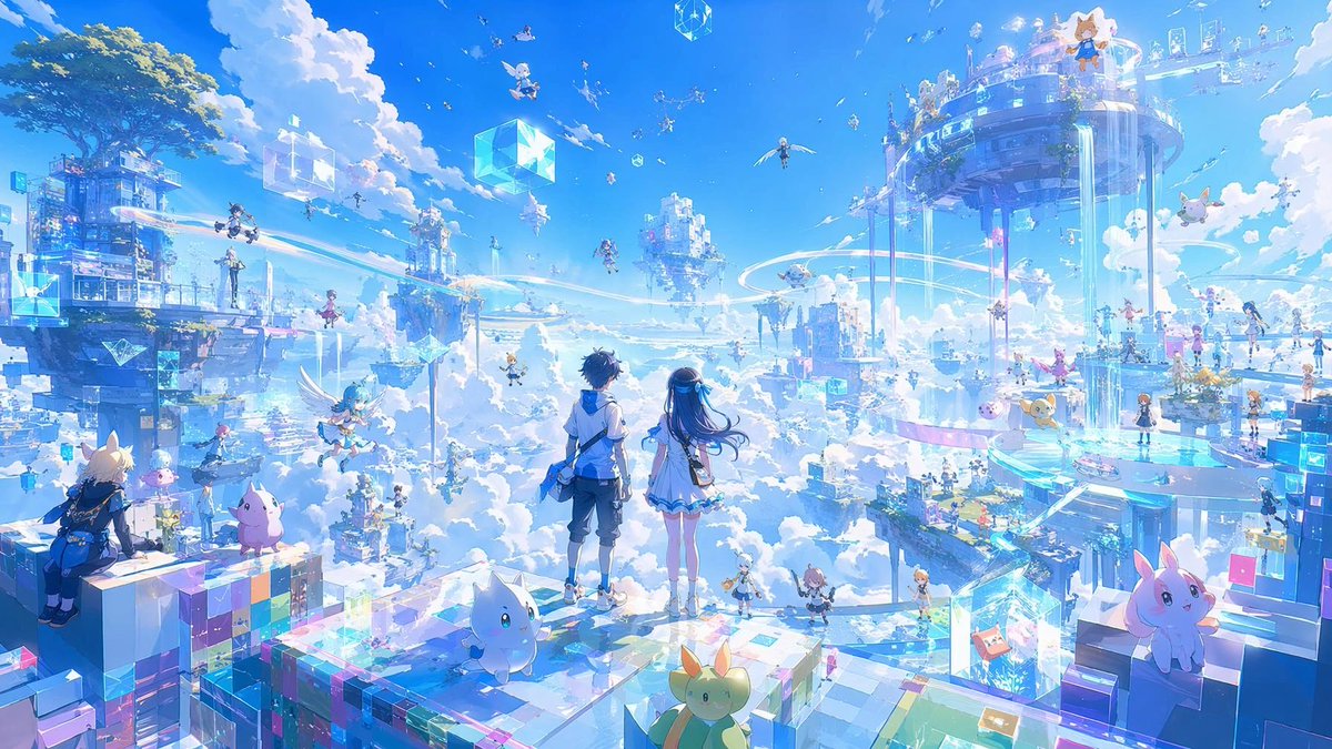 Anime Fantasy Sky City Above Clouds