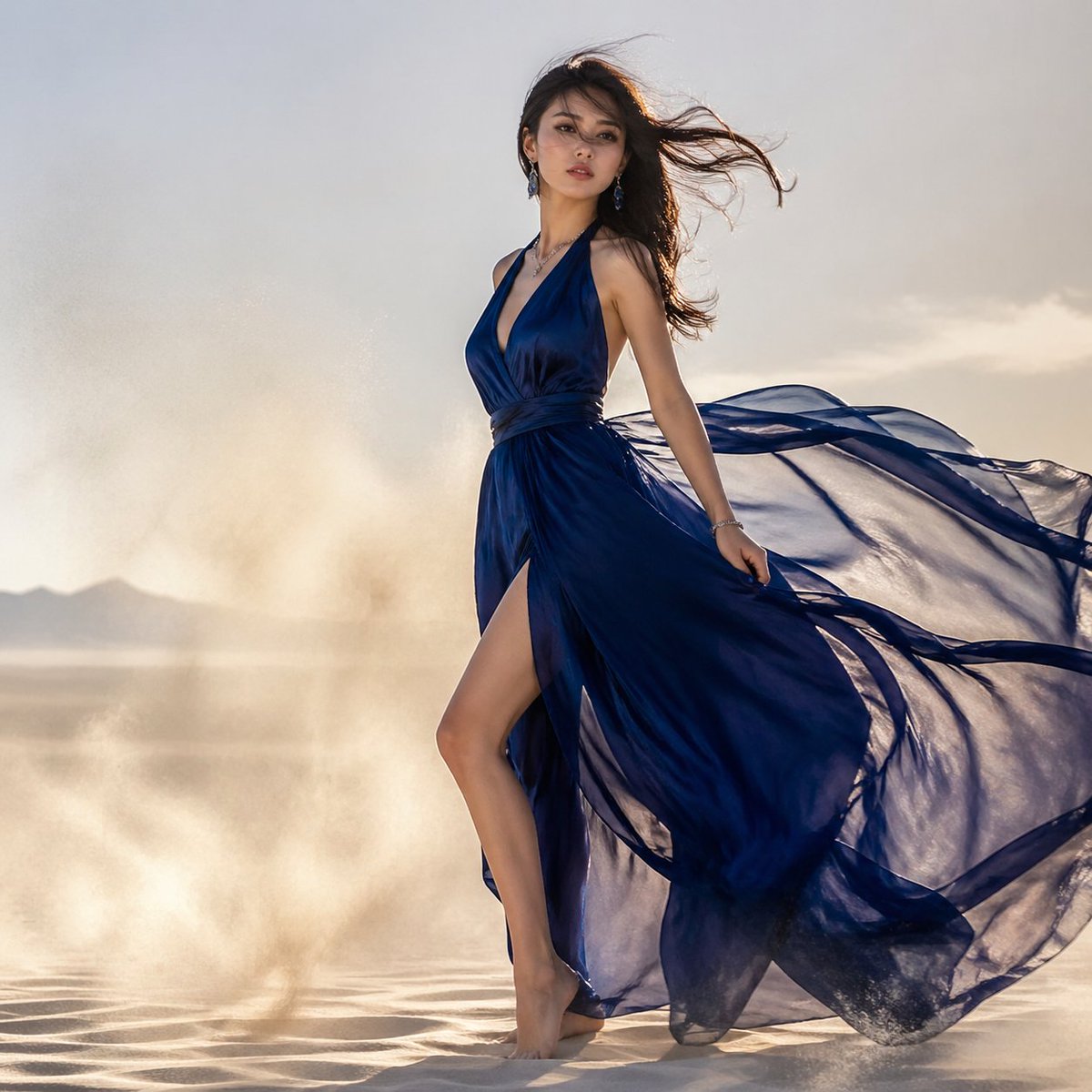 Desert Sapphire Blue Fashion Editorial