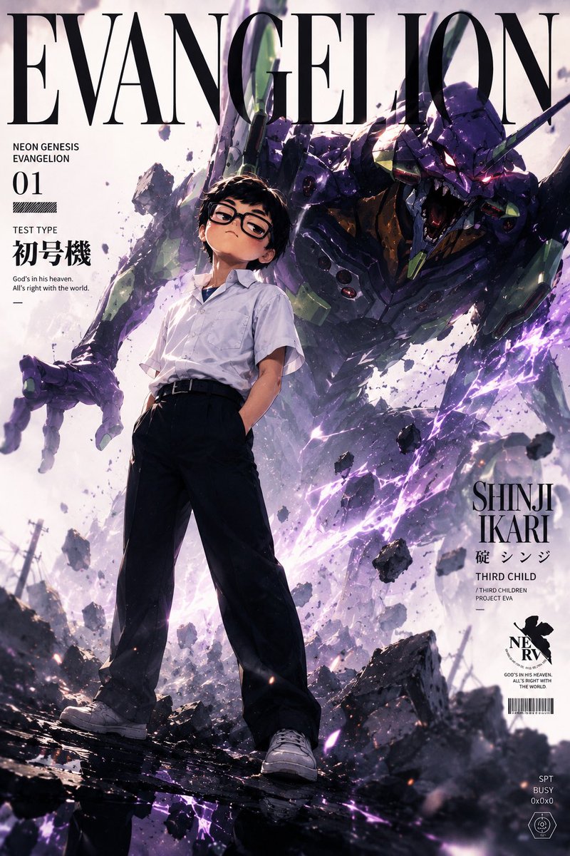Evangelion Mecha Anime Poster