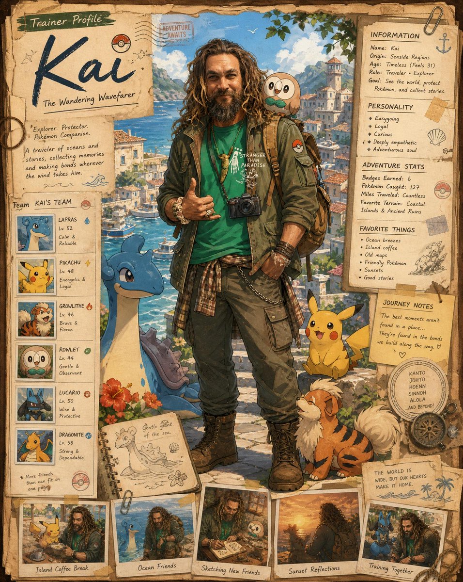 Pokemon Trainer Journal Profile Art
