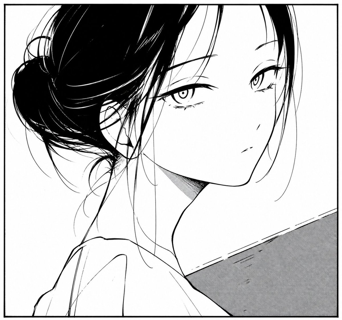 Monochrome Manga Girl Portrait