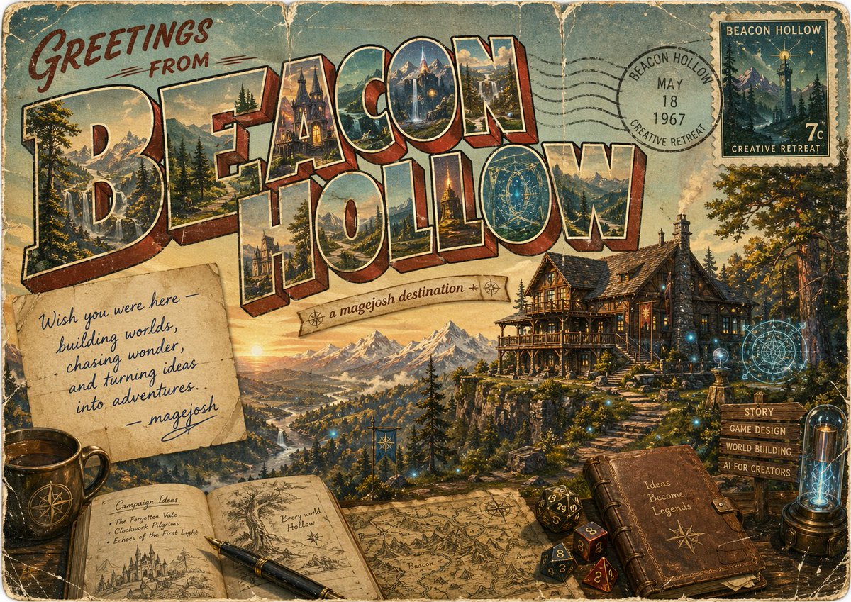 Beacon Hollow Vintage Fantasy Postcard