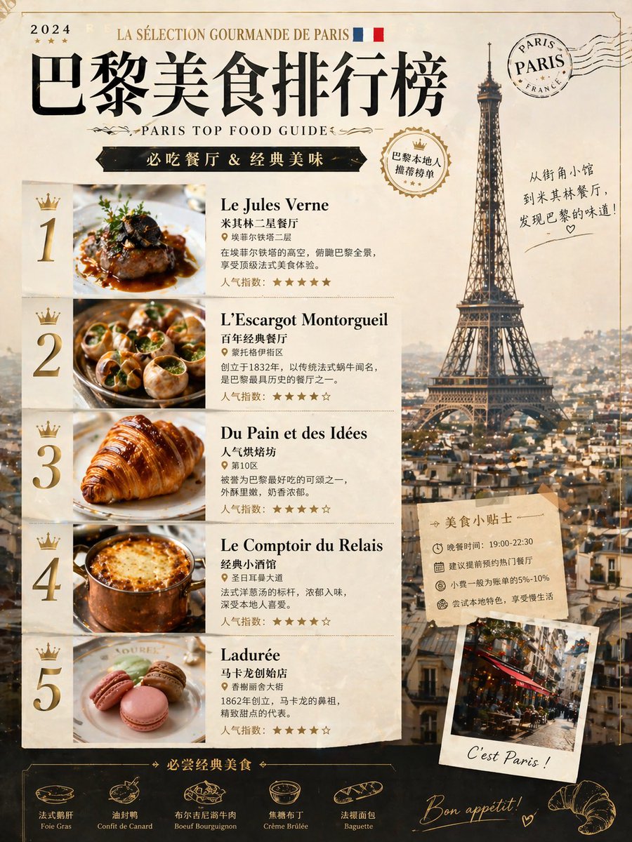 Paris Food Leaderboard Poster Design
